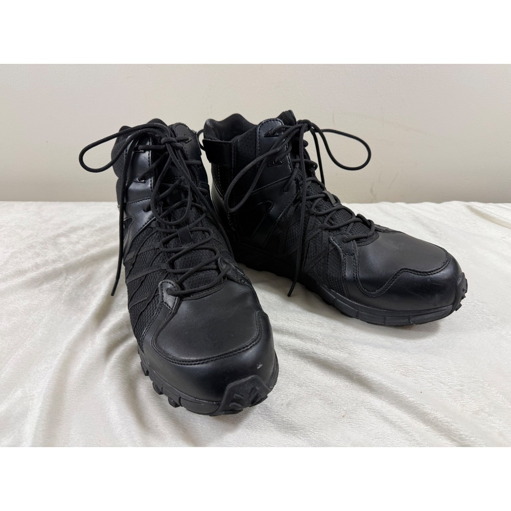 Reebok Trailgrip Tactical Boots Men's 13 Black Side Zip Waterproof Duty Work